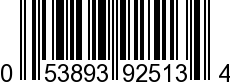 UPC-A <b>053893925134 / 0 53893 92513 4