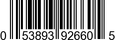 UPC-A <b>053893926605 / 0 53893 92660 5