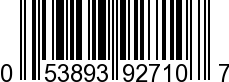 UPC-A <b>053893927107 / 0 53893 92710 7