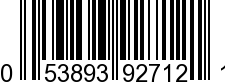 UPC-A <b>053893927121 / 0 53893 92712 1