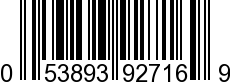 UPC-A <b>053893927169 / 0 53893 92716 9