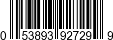 UPC-A <b>053893927299 / 0 53893 92729 9