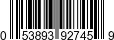 UPC-A <b>053893927459 / 0 53893 92745 9