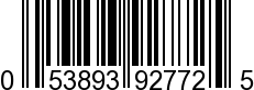 UPC-A <b>053893927725 / 0 53893 92772 5