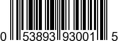 UPC-A <b>053893930015 / 0 53893 93001 5