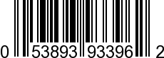 UPC-A <b>053893933962 / 0 53893 93396 2