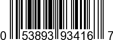 UPC-A <b>053893934167 / 0 53893 93416 7