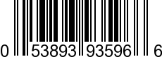 UPC-A <b>053893935966 / 0 53893 93596 6