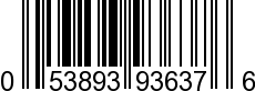 UPC-A <b>053893936376 / 0 53893 93637 6
