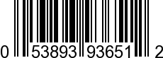 UPC-A <b>053893936512 / 0 53893 93651 2