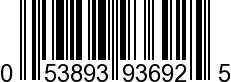 UPC-A <b>053893936925 / 0 53893 93692 5