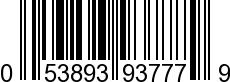 UPC-A <b>053893937779 / 0 53893 93777 9