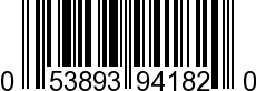 UPC-A <b>053893941820 / 0 53893 94182 0
