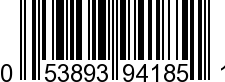 UPC-A <b>053893941851 / 0 53893 94185 1