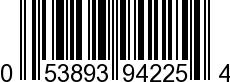 UPC-A <b>053893942254 / 0 53893 94225 4