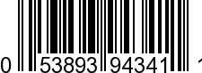 UPC-A <b>053893943411 / 0 53893 94341 1