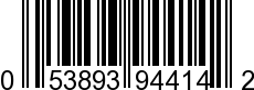 UPC-A <b>053893944142 / 0 53893 94414 2