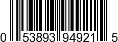 UPC-A <b>053893949215 / 0 53893 94921 5