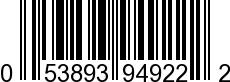 UPC-A <b>053893949222 / 0 53893 94922 2