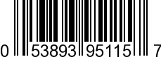 UPC-A <b>053893951157 / 0 53893 95115 7