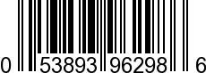 UPC-A <b>053893962986 / 0 53893 96298 6