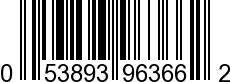 UPC-A <b>053893963662 / 0 53893 96366 2