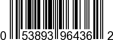 UPC-A <b>053893964362 / 0 53893 96436 2