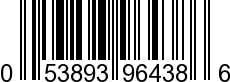 UPC-A <b>053893964386 / 0 53893 96438 6