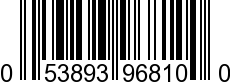 UPC-A <b>053893968100 / 0 53893 96810 0