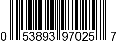 UPC-A <b>053893970257 / 0 53893 97025 7