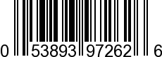 UPC-A <b>053893972626 / 0 53893 97262 6