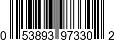 UPC-A <b>053893973302 / 0 53893 97330 2