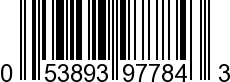 UPC-A <b>053893977843 / 0 53893 97784 3