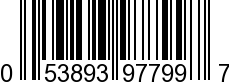 UPC-A <b>053893977997 / 0 53893 97799 7