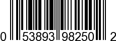 UPC-A <b>053893982502 / 0 53893 98250 2