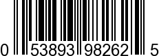 UPC-A <b>053893982625 / 0 53893 98262 5