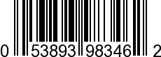 UPC-A <b>053893983462 / 0 53893 98346 2