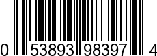 UPC-A <b>053893983974 / 0 53893 98397 4