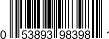 UPC-A <b>053893983981 / 0 53893 98398 1