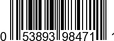 UPC-A <b>053893984711 / 0 53893 98471 1