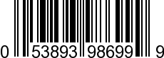 UPC-A <b>053893986999 / 0 53893 98699 9