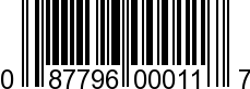 UPC-A <b>087796000117 / 0 87796 00011 7