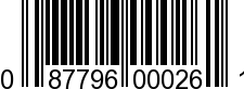 UPC-A <b>087796000261 / 0 87796 00026 1