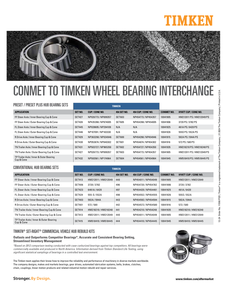 ConMet to Timken Wheel Bearing Interchange first page preview