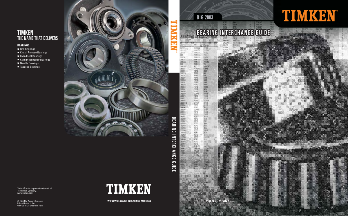 BIG 2003 Bearing Interchange Guide first page preview