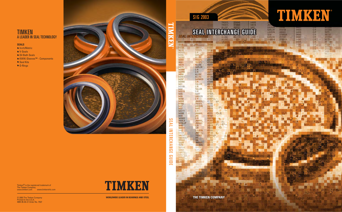 Timken Seal Interchange Guide first page preview