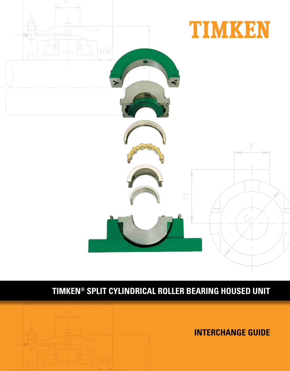 Timken Split Cylindrical Roller Bearing Housed Unit Interchange Guide first page preview