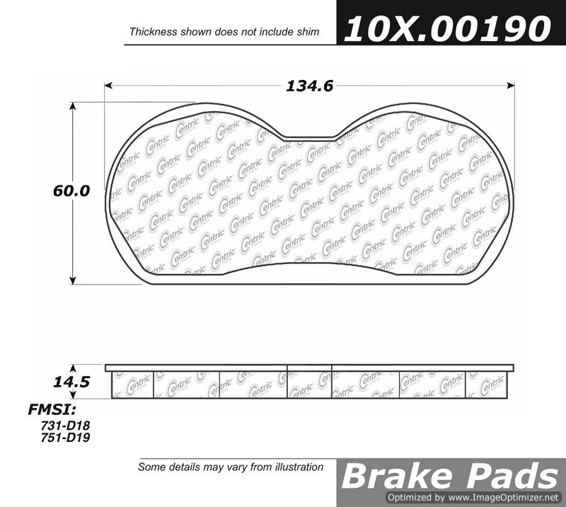 102.00190 CTek Brake Pads Centric Pair