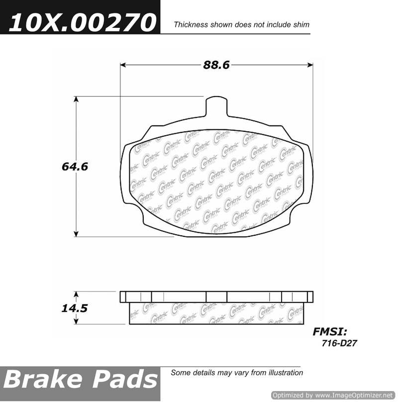 102.00270 CTek Brake Pads Centric Pair