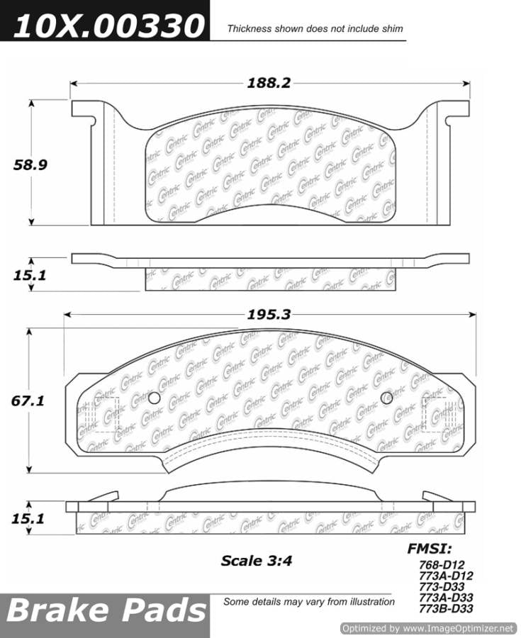 102.00330 CTek Brake Pads Centric Pair